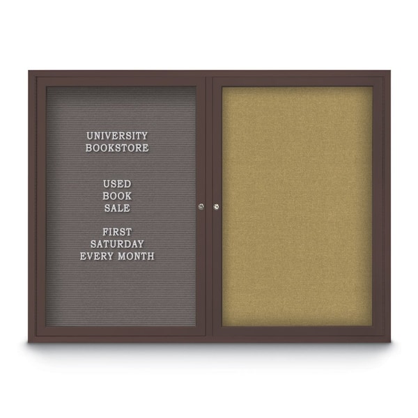 Corkboard, 24"x36", Cloud/Bronze